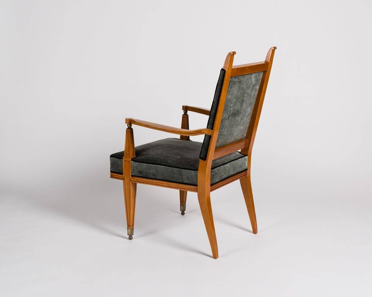 French Lucien Rollin, Pair of Armchairs, France, 1940