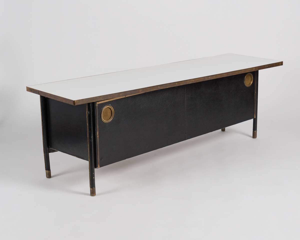 Brass Jacques Adnet, Bar Cabinet, France, Mid-20th Century For Sale