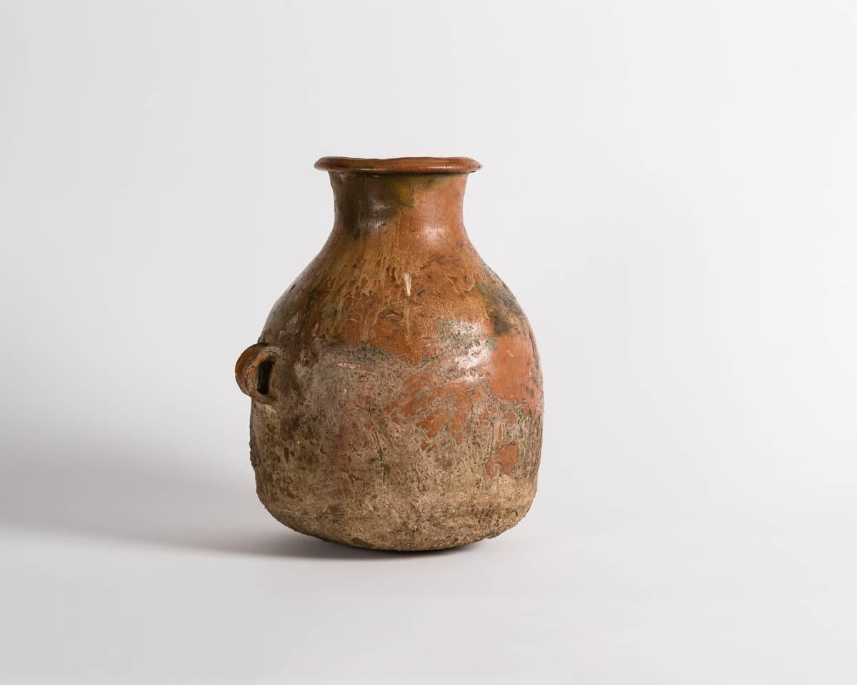 Ancient Vessel with Dual Handles, Bronze Age In Distressed Condition In New York, NY