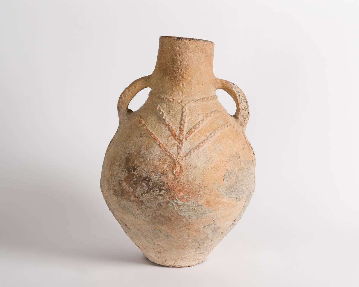 Ceramic Ancient Vessel with Dual Handles