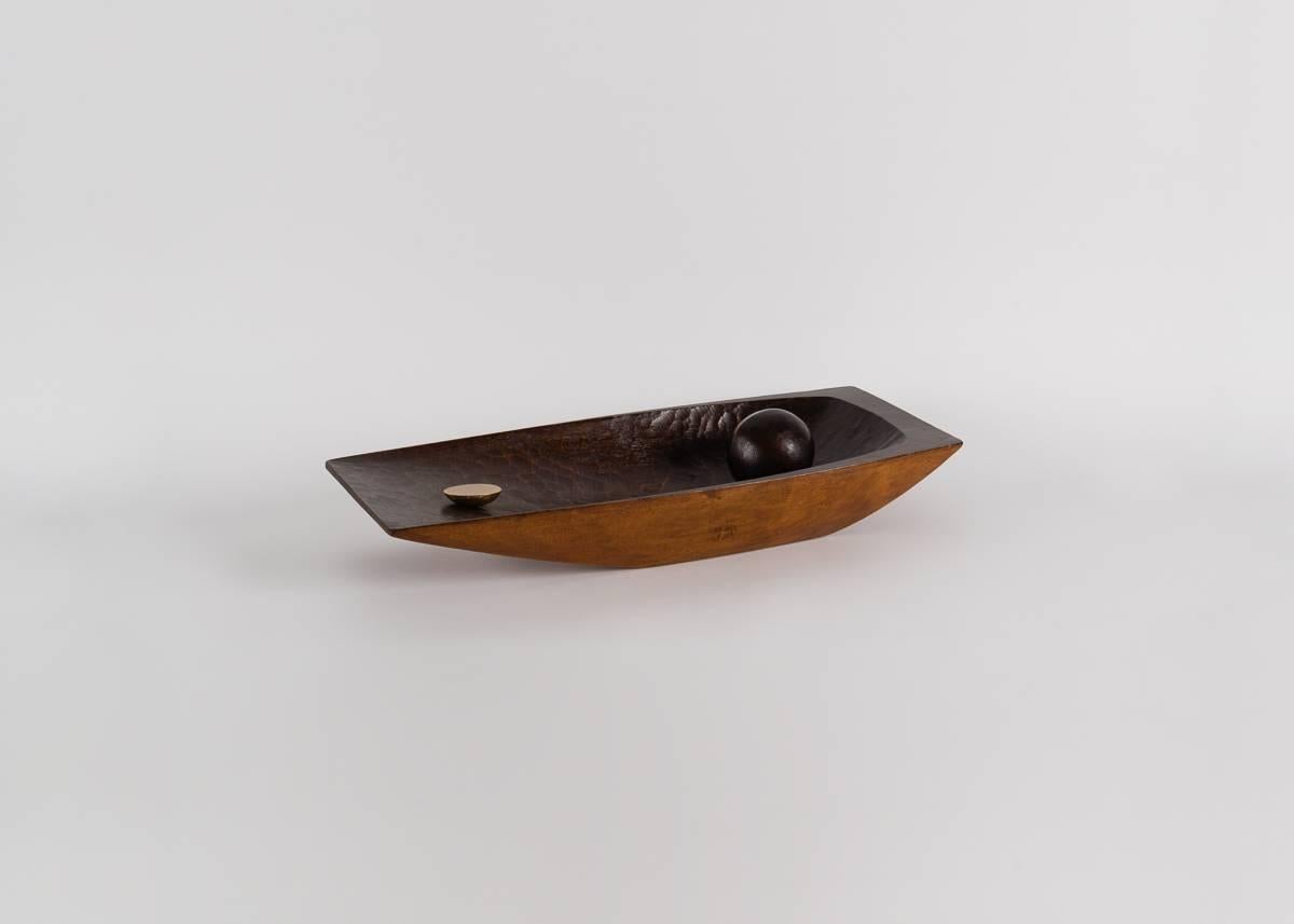 Carved Hisao Yamagata, Contemporary Sculpture with Lowered Basin, Japan, C. 1970 For Sale