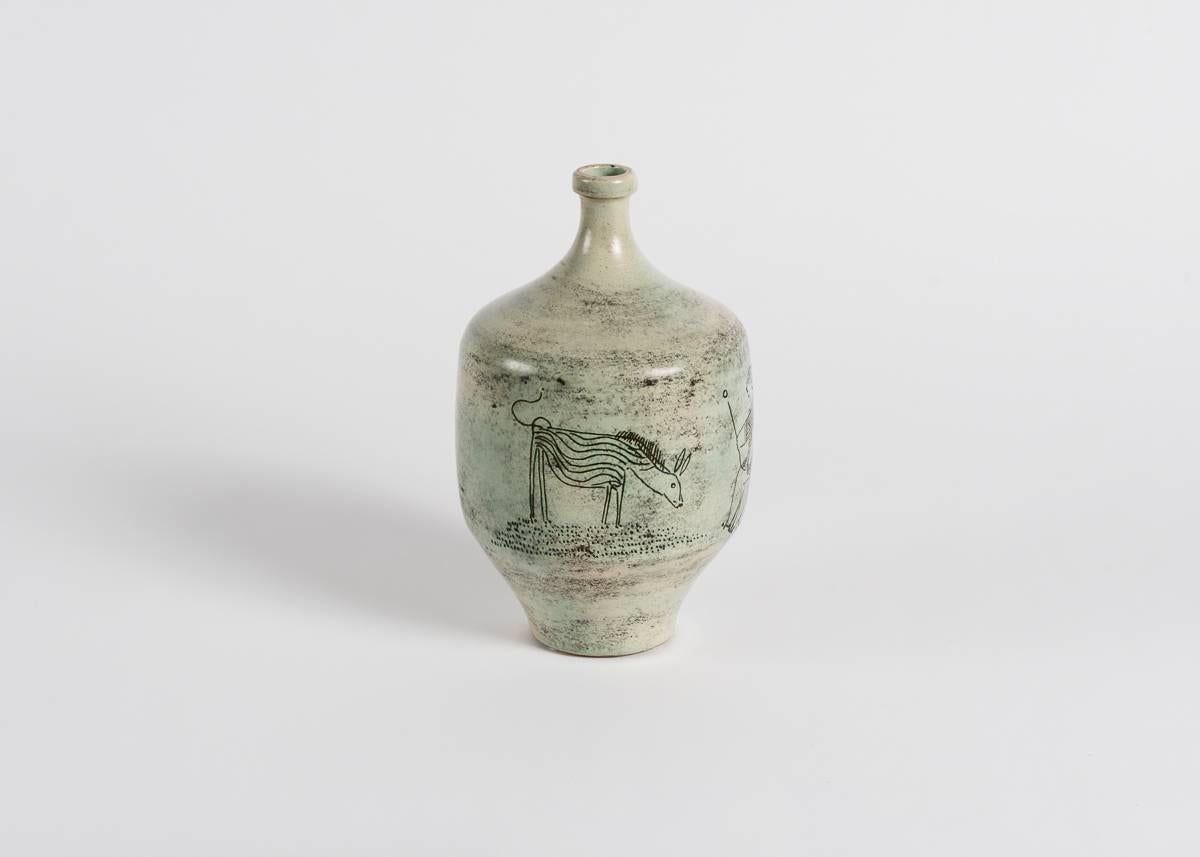 Glazed ceramic vase by French artist Jacques Blin.