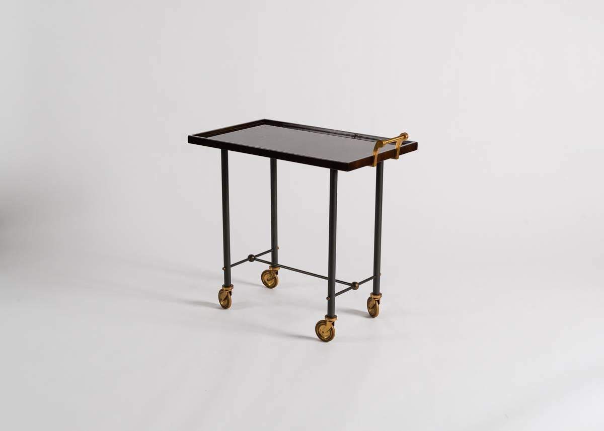 Bronze Maison Leleu, Rolling Bar Cart, France, C. 1960