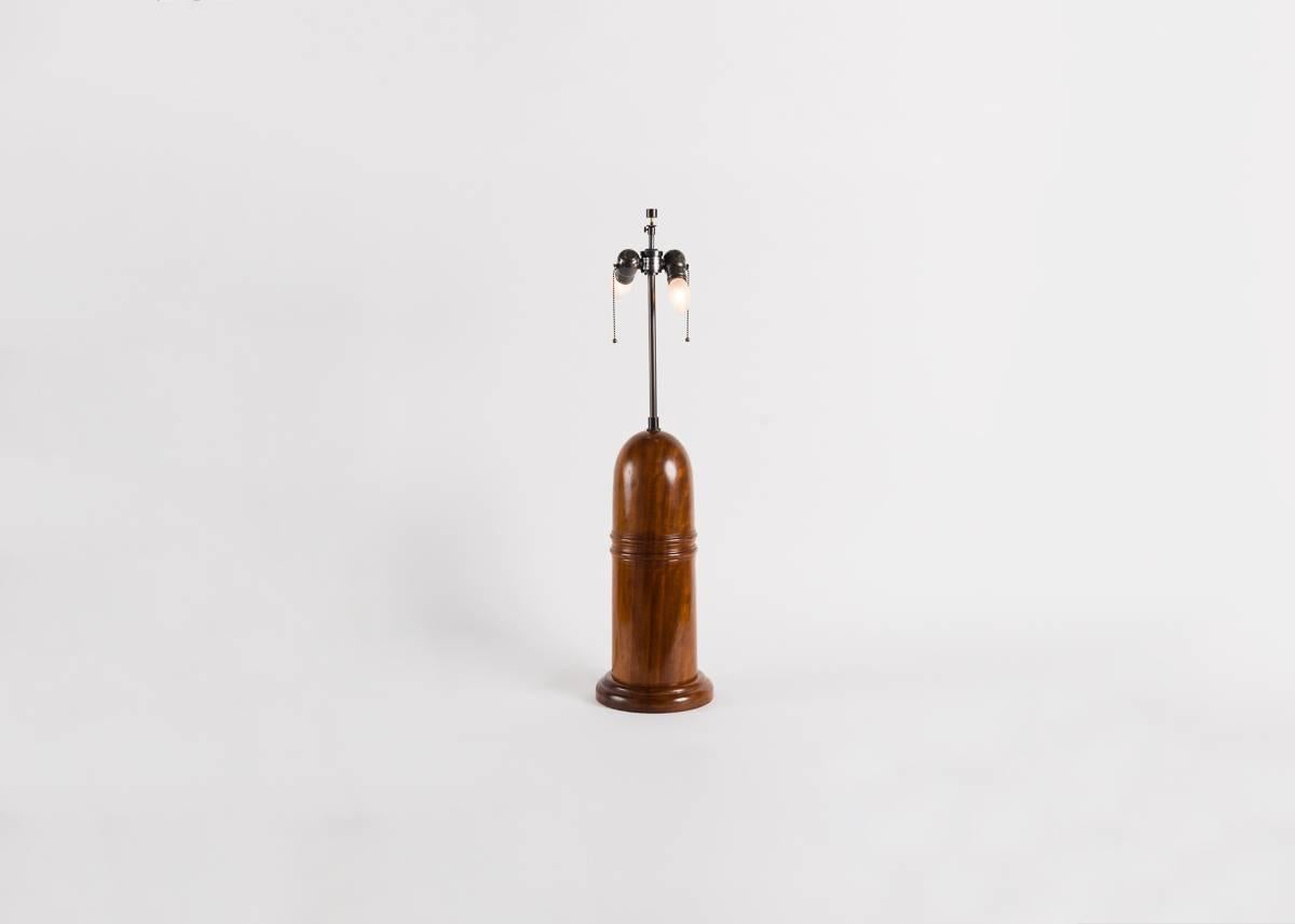 Wood Bill Willis, Pair of Iroko Lamps, Morocco, Late 20th Century For Sale