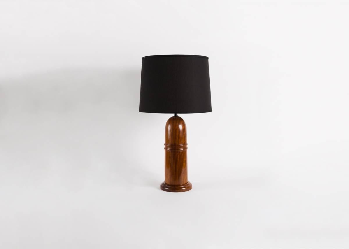 Bill Willis, Pair of Iroko Lamps, Morocco, Late 20th Century For Sale 1