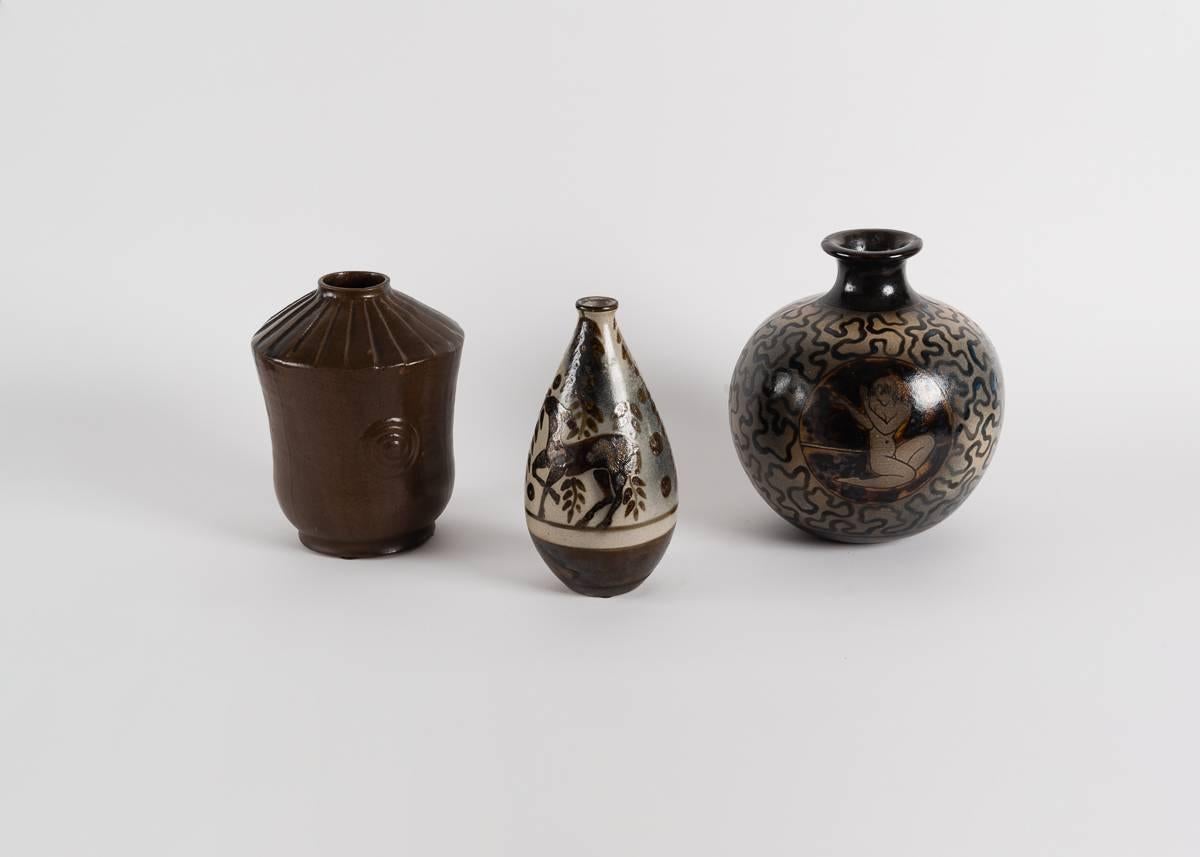 French Primavera, Glazed Ceramic Vase, France, C. 1928