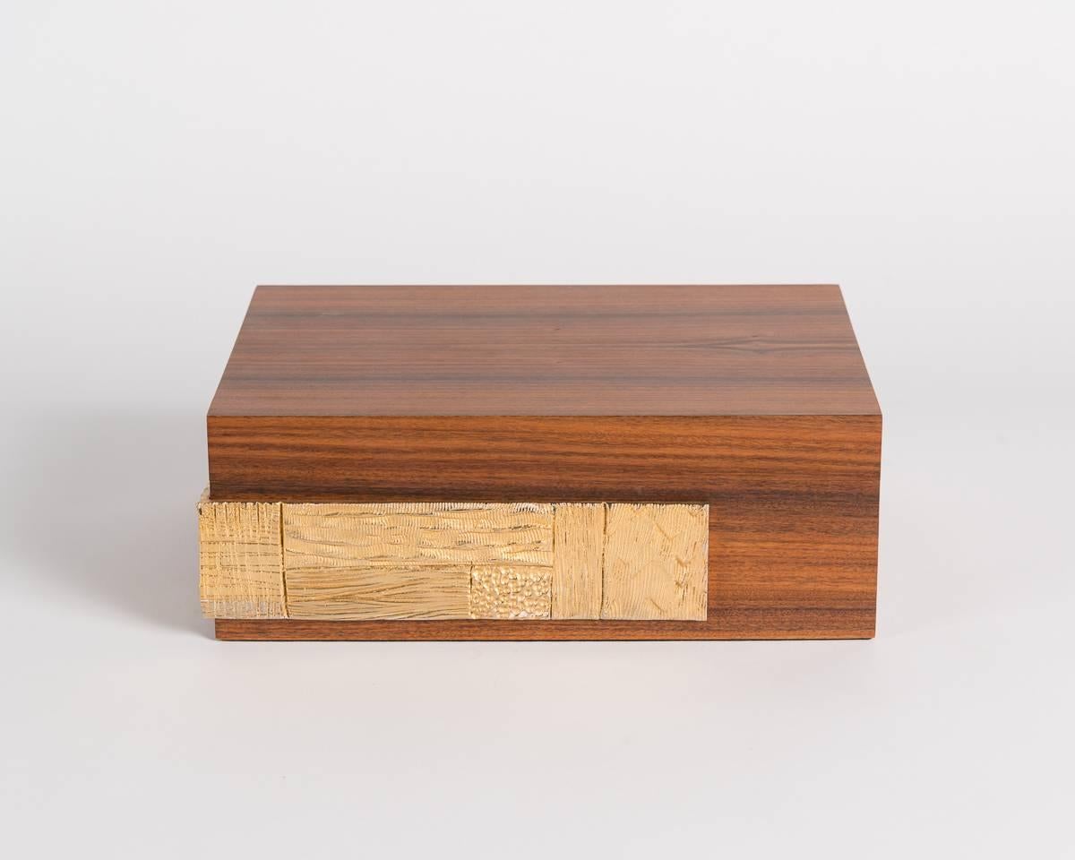 Gilt Aldus, Kalòn, Walnut & Bronze Humidor, Italy, 2014