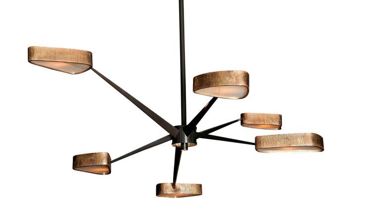 Contemporary Bronze and Onyx 'Spider' Chandelier by Achille Contemporary Bronze and Onyx 'Spider' Chandelier by Achille