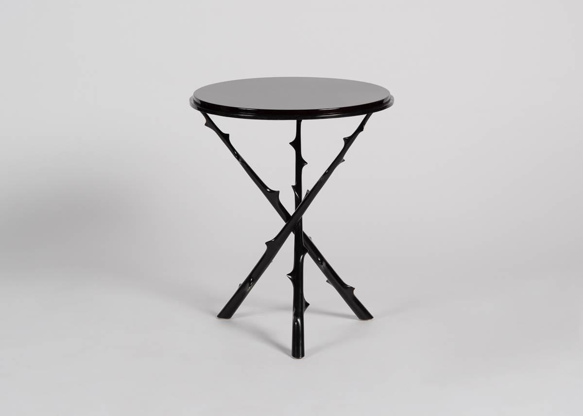 Contemporary Hervé Van Der Straeten, Epines, Bronze and Lacquered Side Table, France, 2004 For Sale