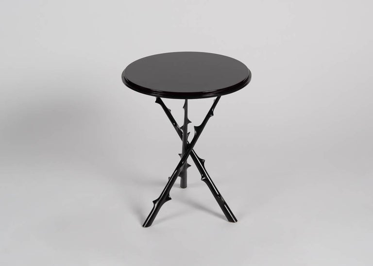 French Hervé Van Der Straeten, Epines, Bronze and Lacquered Side Table, France, 2004 For Sale