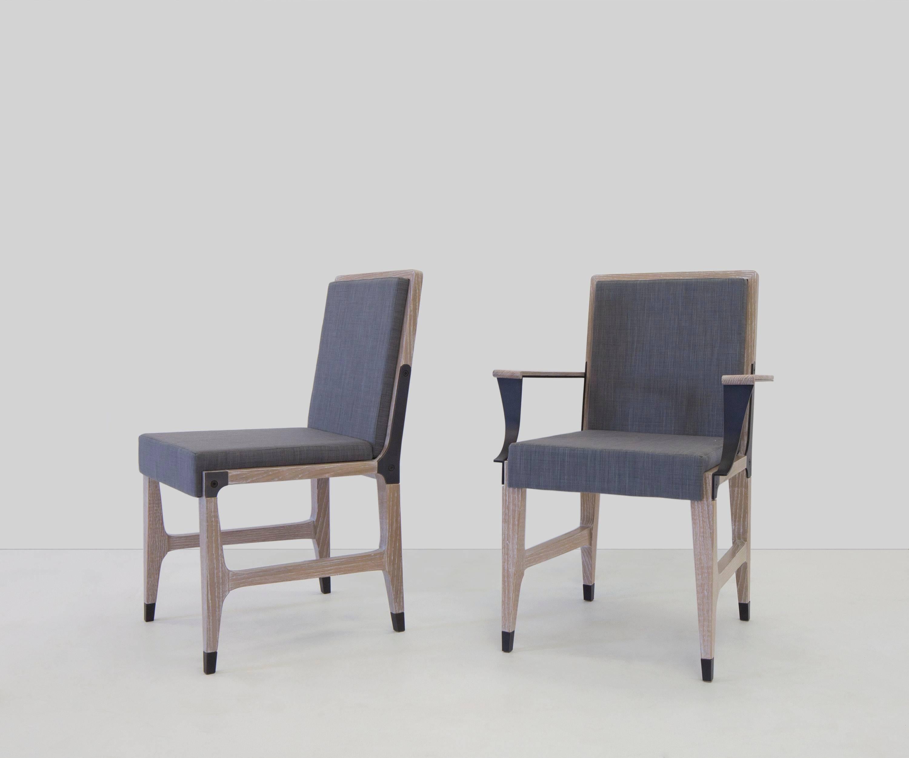 Mark Zeff, Bronze and Limed Oak Dining Armchair, USA, 2015 1