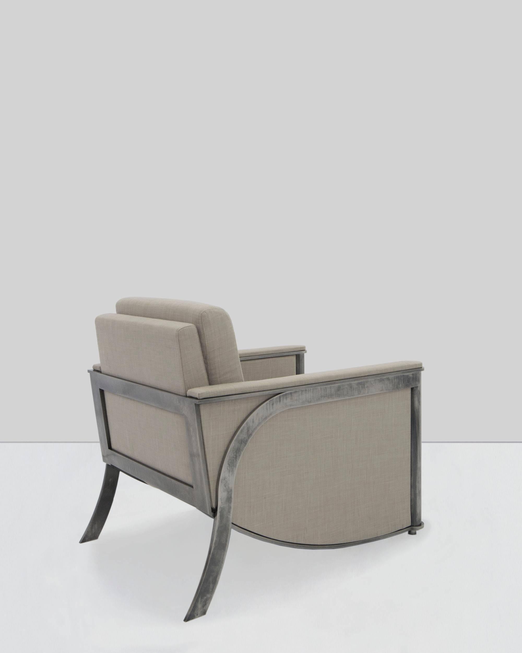 Mark Zeff, White bronze club chair, USA, 2015 In Excellent Condition In New York, NY