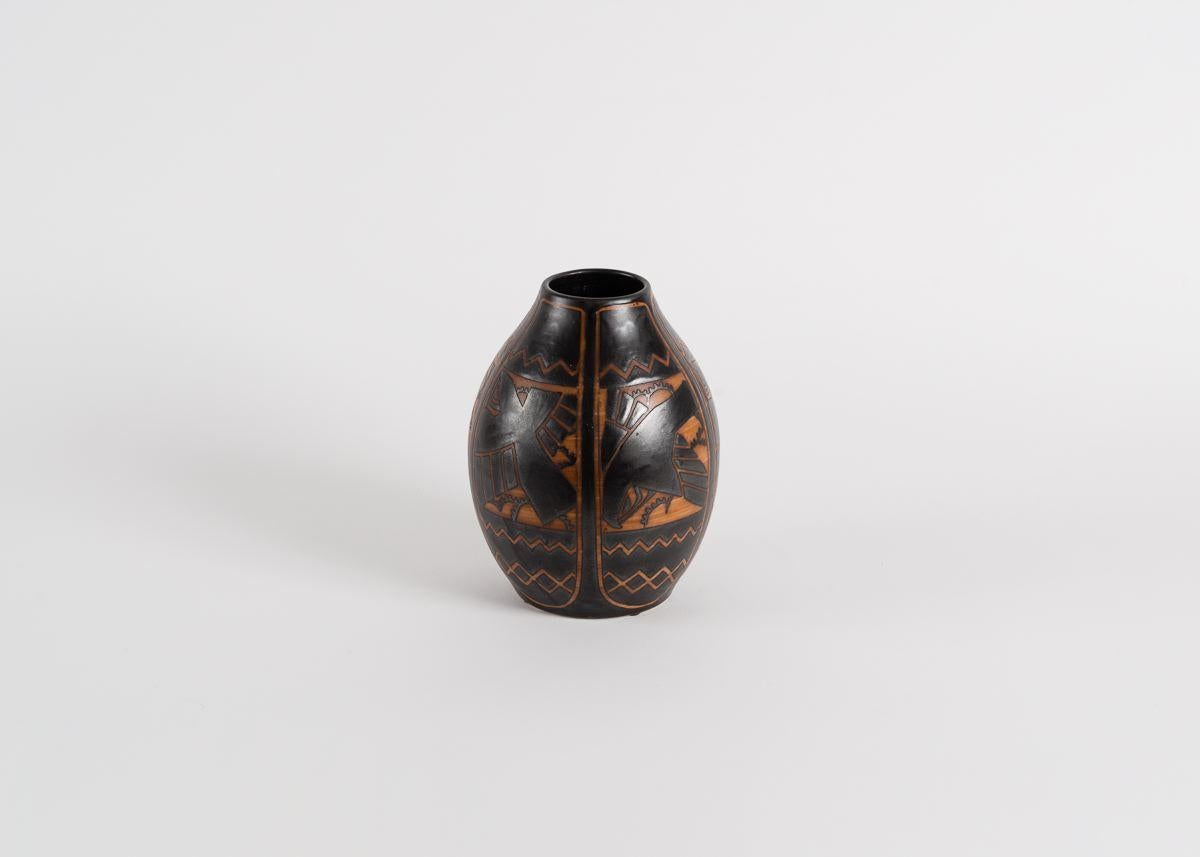 Glazed Charles Catteau for Kéramis, Art Deco Vase, Belgium, 1925 For Sale