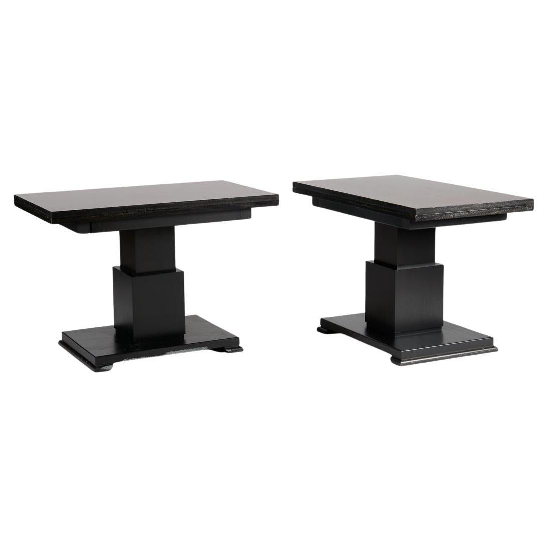 Pair of Art Deco-style Mahogany Folding Tables inspired by Otto Wretling For Sale