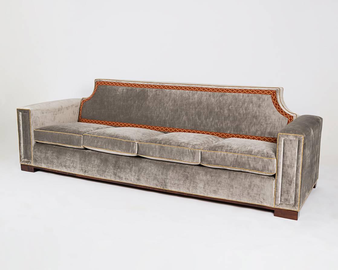 Exceptional and rare sofa commissioned for the Palais des Consuls of Rouen, at the height of Arbus' popularity.

Available as a pair.