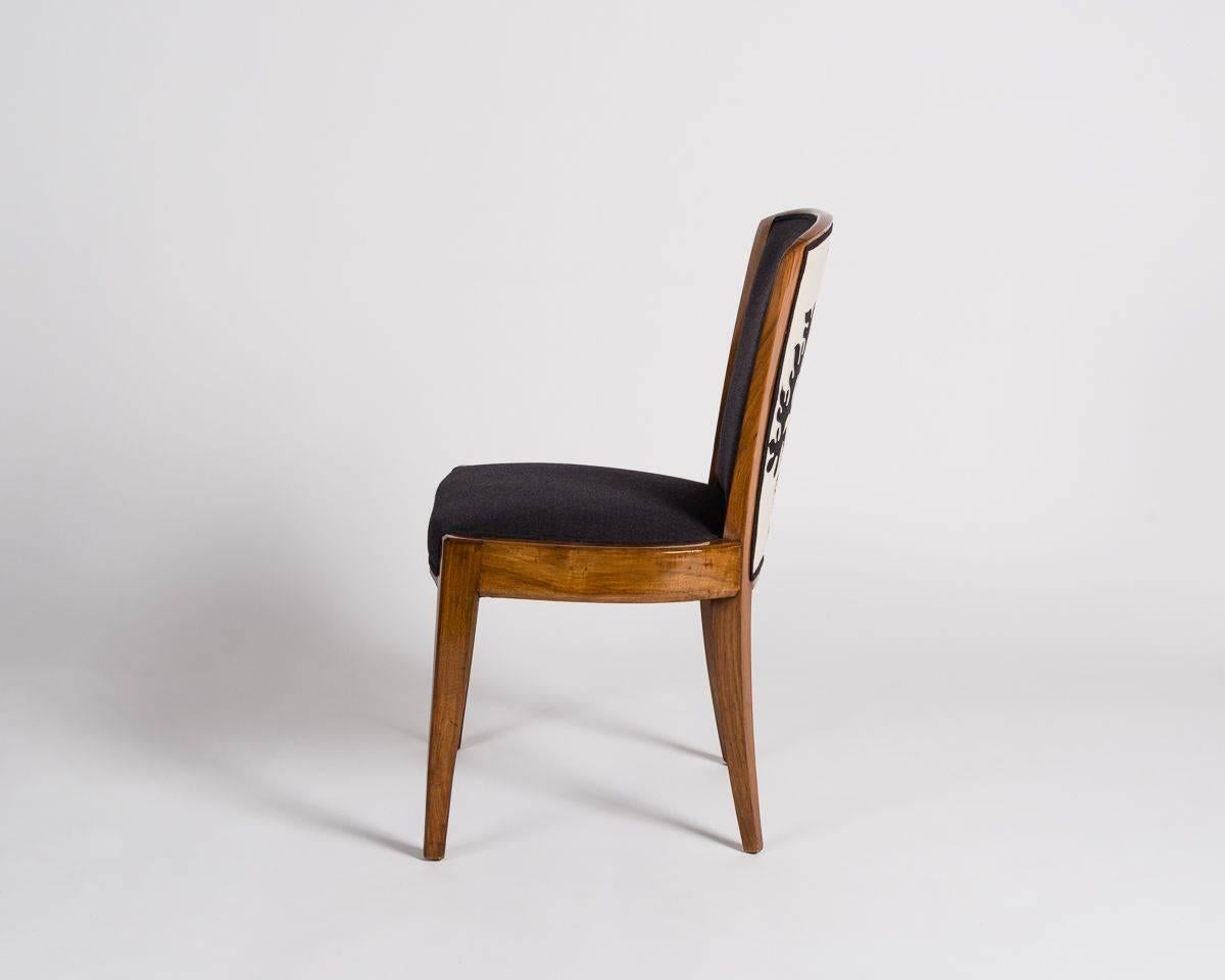 French Dominique, Set of Ten Dining Chairs, France, C. 1928