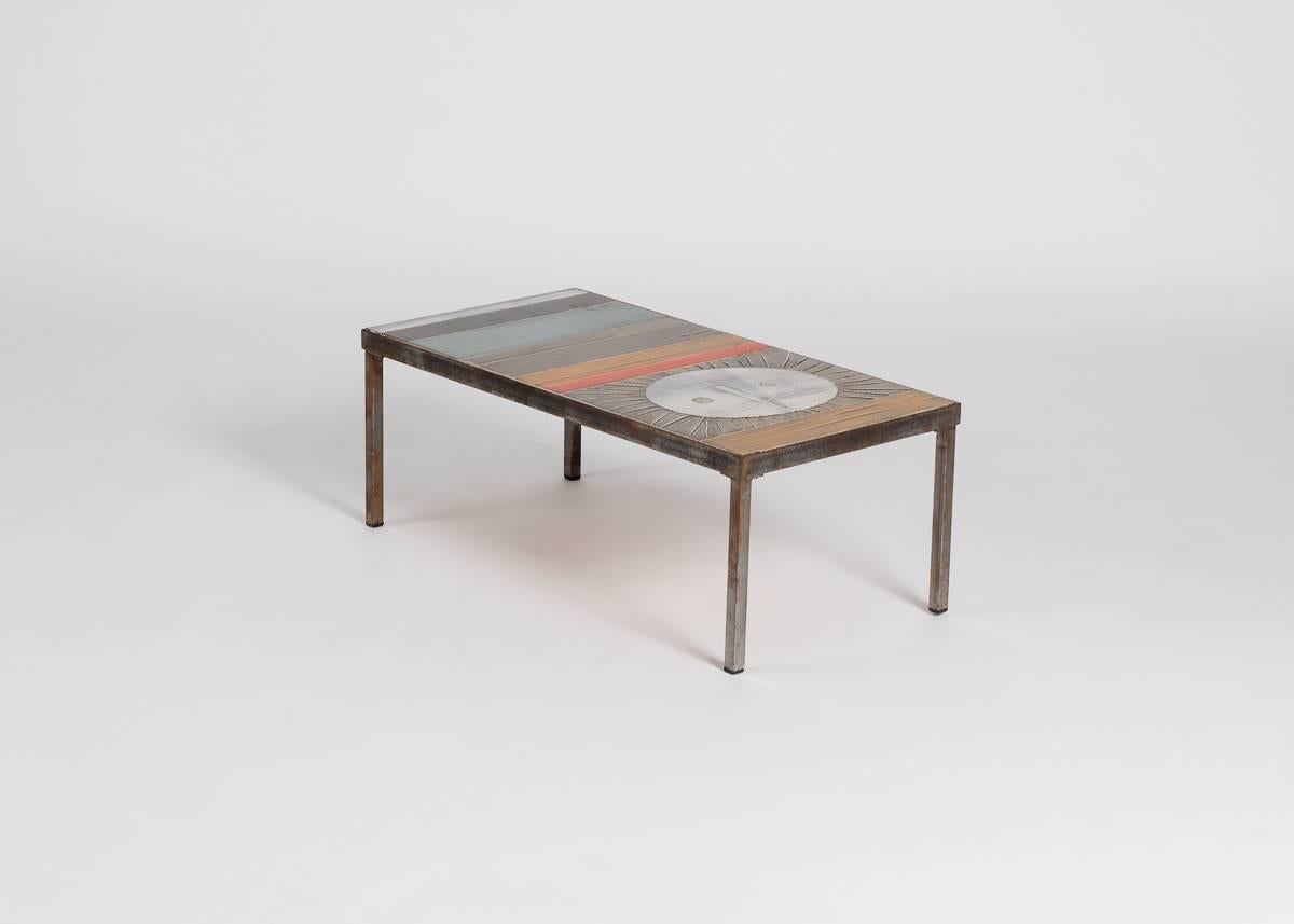Roger Capron, Coffee Table with Ceramic Top, France, C. 1960 3