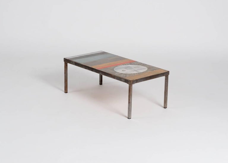 Roger Capron, Coffee Table with Ceramic Top, France, C. 1960 For Sale 3