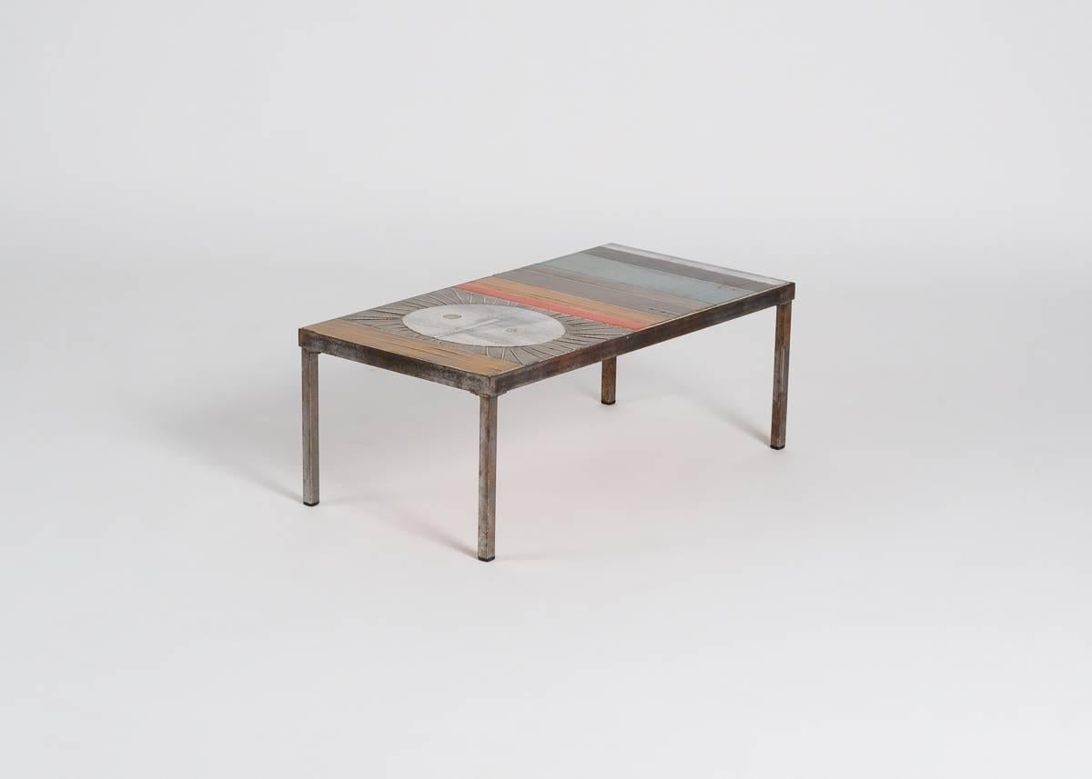 Roger Capron, Coffee Table with Ceramic Top, France, C. 1960 2