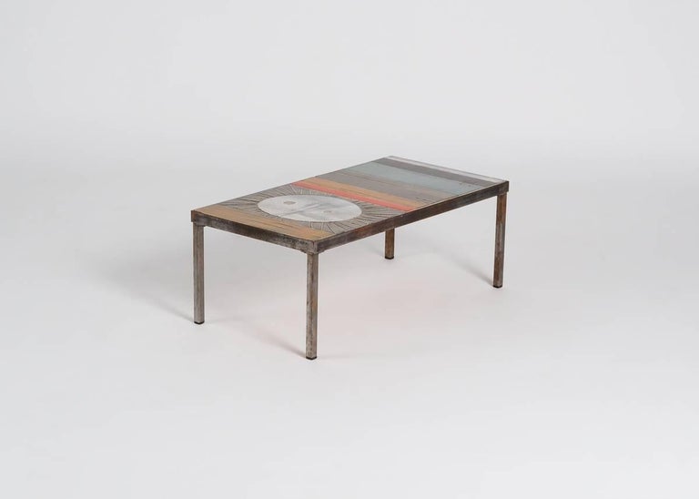 Roger Capron, Coffee Table with Ceramic Top, France, C. 1960 For Sale 2