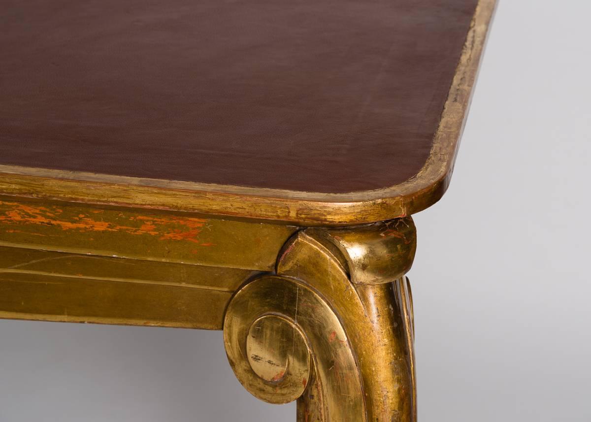 French Louis Süe et André Mare, Large-scale Gilt Console Table, France, C. 1920 For Sale