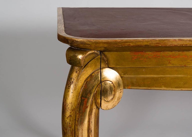 French Louis Süe et André Mare, Large-scale Gilt Console Table, France, C. 1920 For Sale