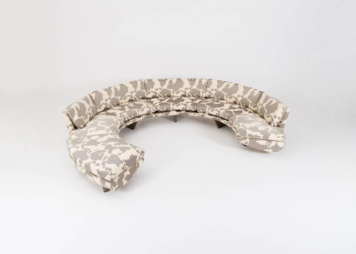 Upholstery Georgis & Mirgorodsky, Custom Whalebone Sofa With Removable Ottoman, USA, 2018 For Sale