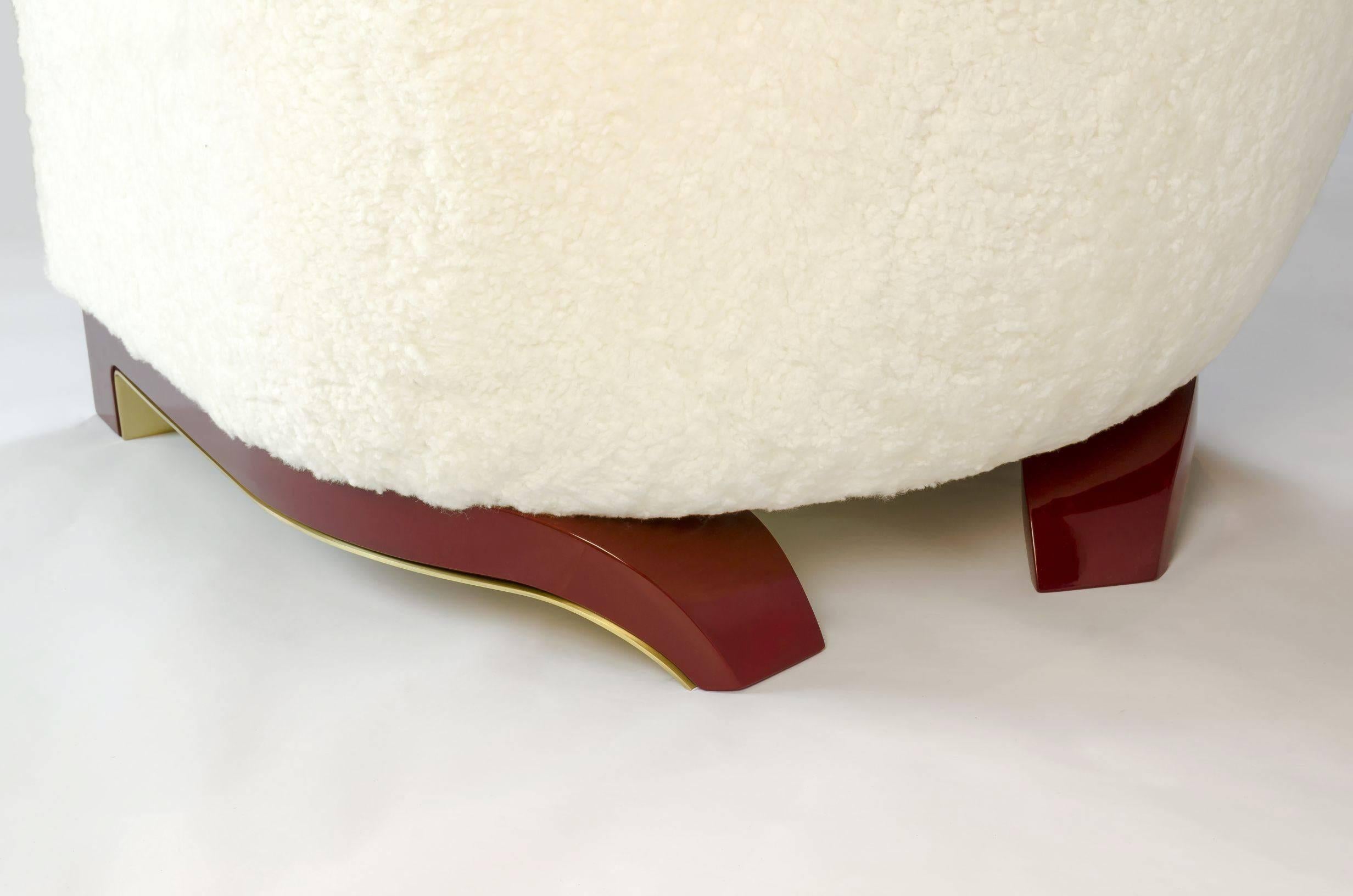 Achille Salvagni, Mini Vittoria Shearling, Contemporary Chair, Italy, 2016 In Excellent Condition In New York, NY