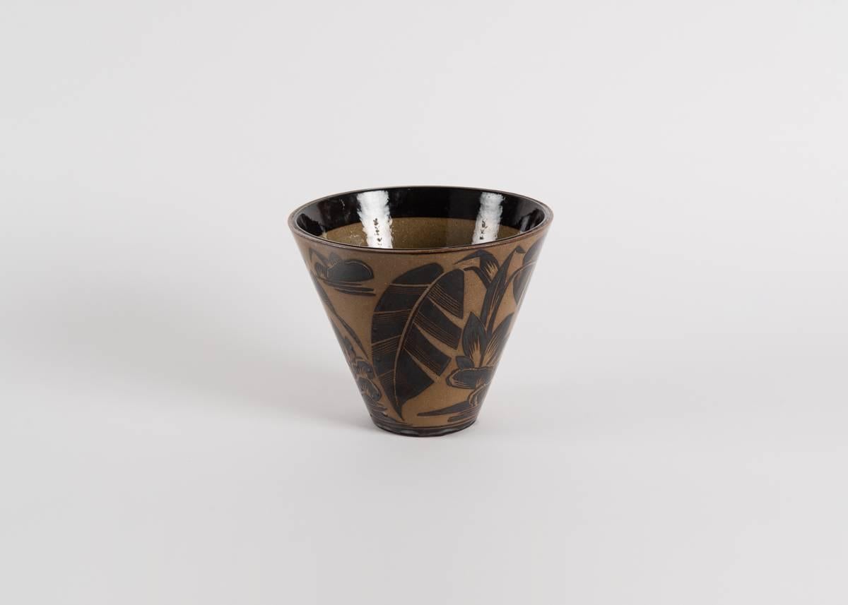 Tapered vase by Danish designer Nills Thorsson for Royal Copenhagen, circa 1930s.