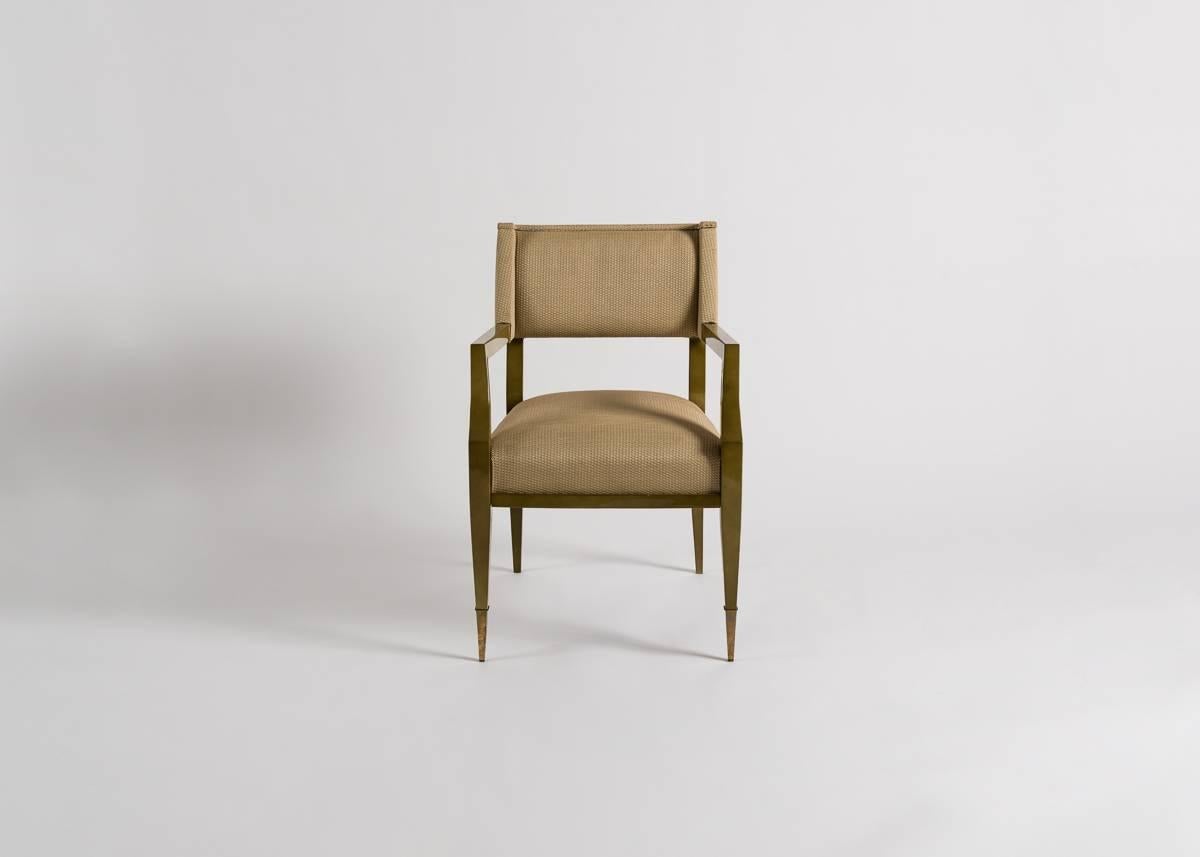 French Attributed to Raphaël, Pair of Green Armchairs, France For Sale