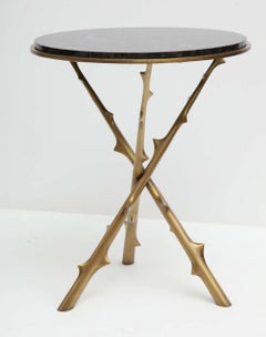 Hervé Van Der Straeten, Epines, Bronze and Stone Side Table, France, 2010