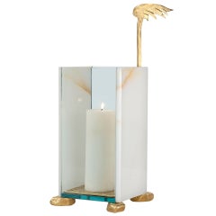 Aldus, Bronze and Onyx Candle Lantern, Italy, 2013