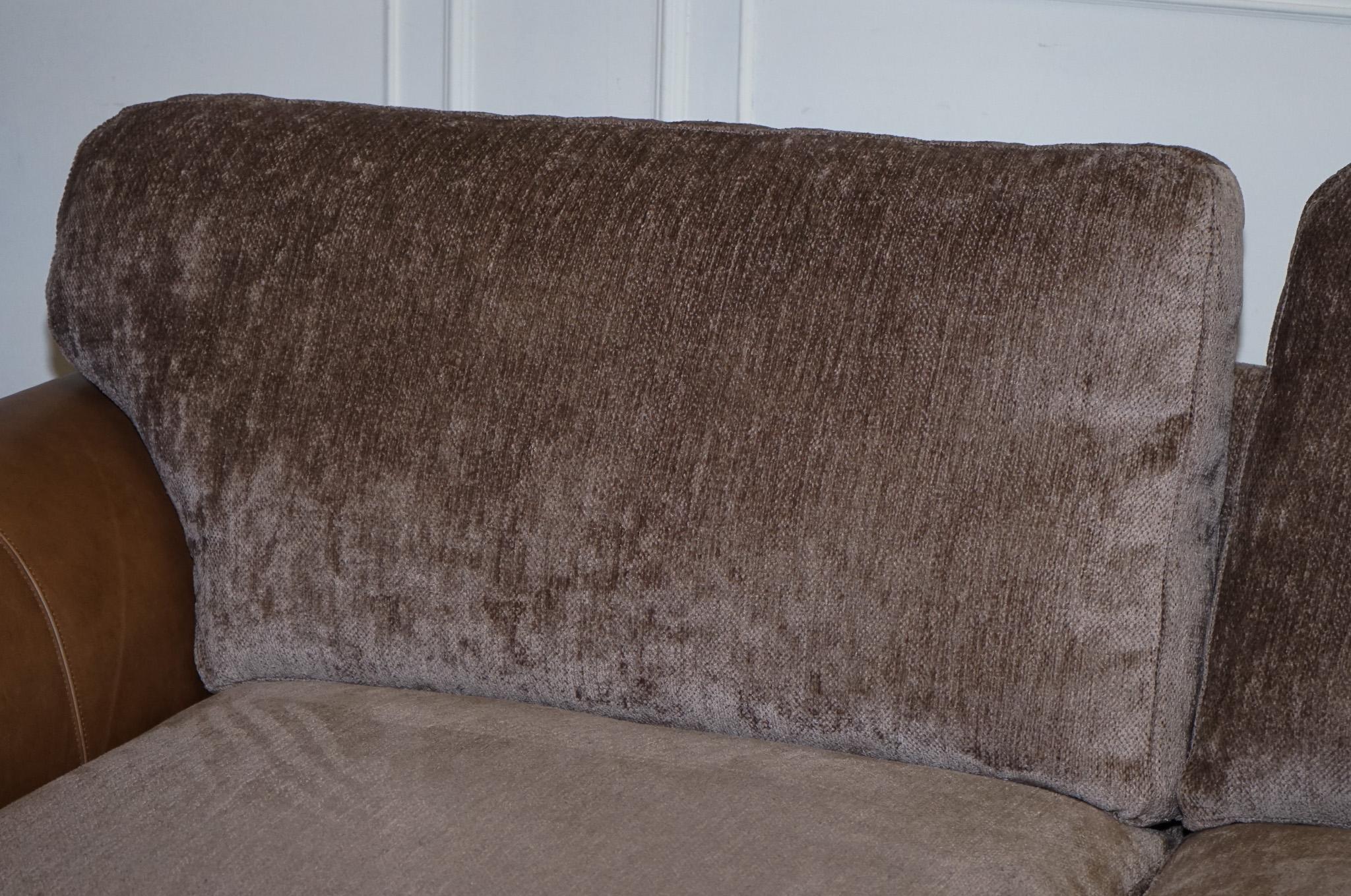 VINTAGE ALEXANDER & JAMES BLAKE SOFA DE 3 ASIENTOS EN CUERO Y FABRiC PVP £2240 en venta 11