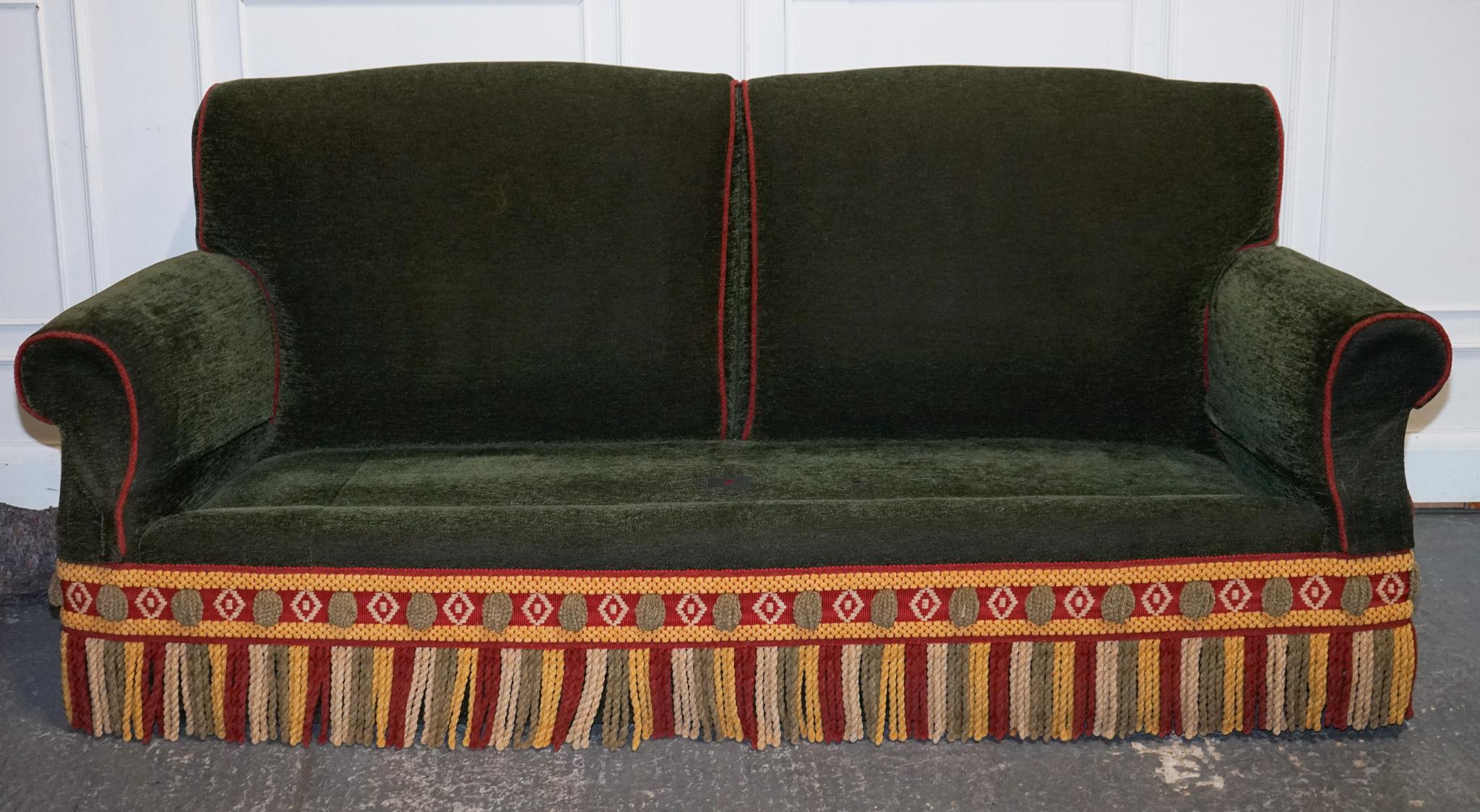 PETER DUDGEON BRITISCHES HANDGEARBEITETES GRÜNES GEWEBE HOWARD STYLE 3-SITZ-SOFA RRP£12000 im Angebot 6