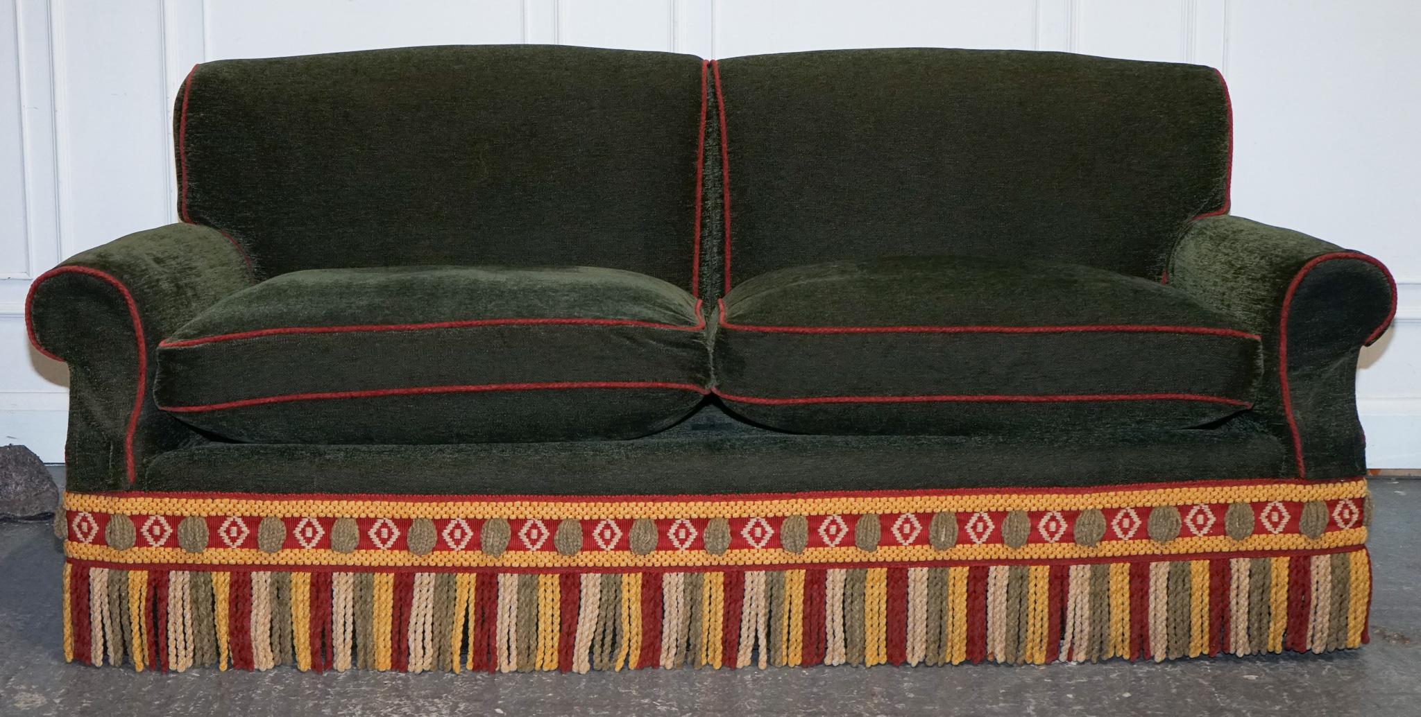PETER DUDGEON BRITISCHES HANDGEARBEITETES GRÜNES GEWEBE HOWARD STYLE 3-SITZ-SOFA RRP£12000 im Angebot 13