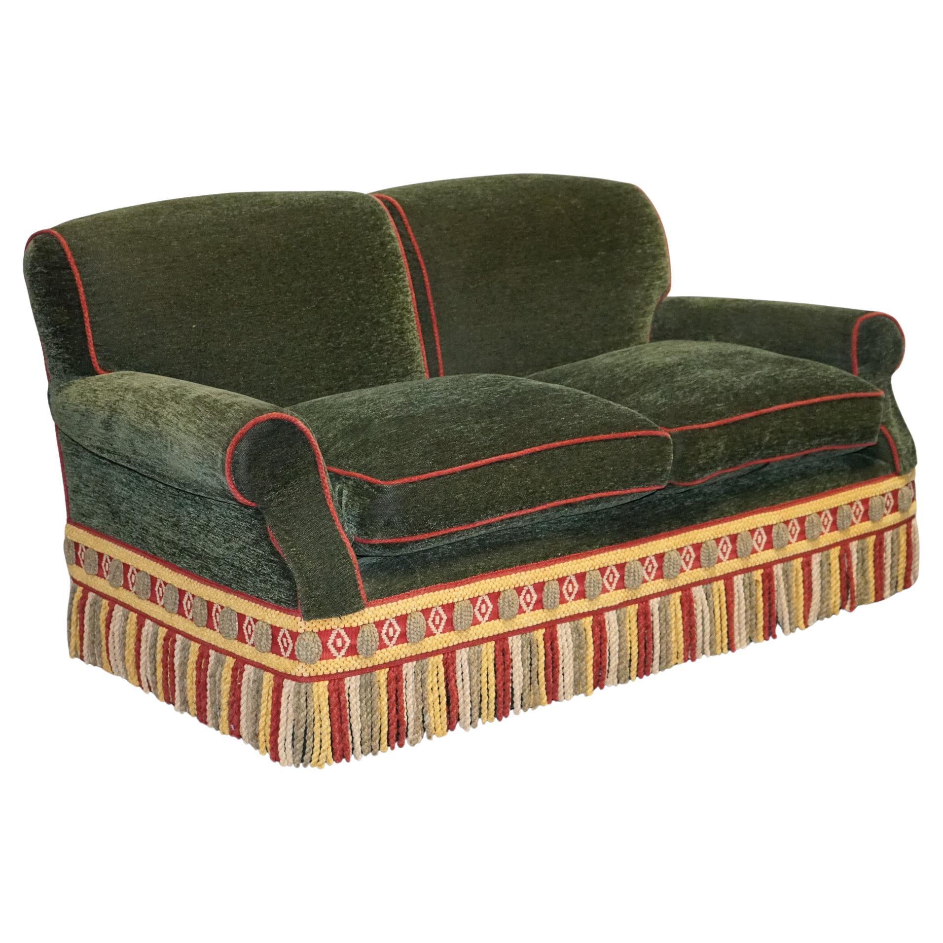PETER DUDGEON BRITISCHES HANDGEARBEITETES GRÜNES FABRIC HOWARD STYLE 2 SEATER SOFA RRP£10000