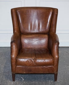 Fauteuil de lecture vintage en cuir marron « Heritage », style HALO TIMOTHY OULTON