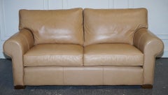 FINE LATTE BROWN LEATHER TWO SEATER SOFA MADE BY MULTiYORK ENGLAND