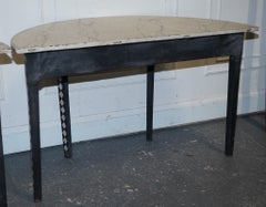 ENGLISH GEORGIAN HAND PAINTED PAIR OF DEMI LUNE SiDE CONSOLE TABLE MARBLE EFFECT
