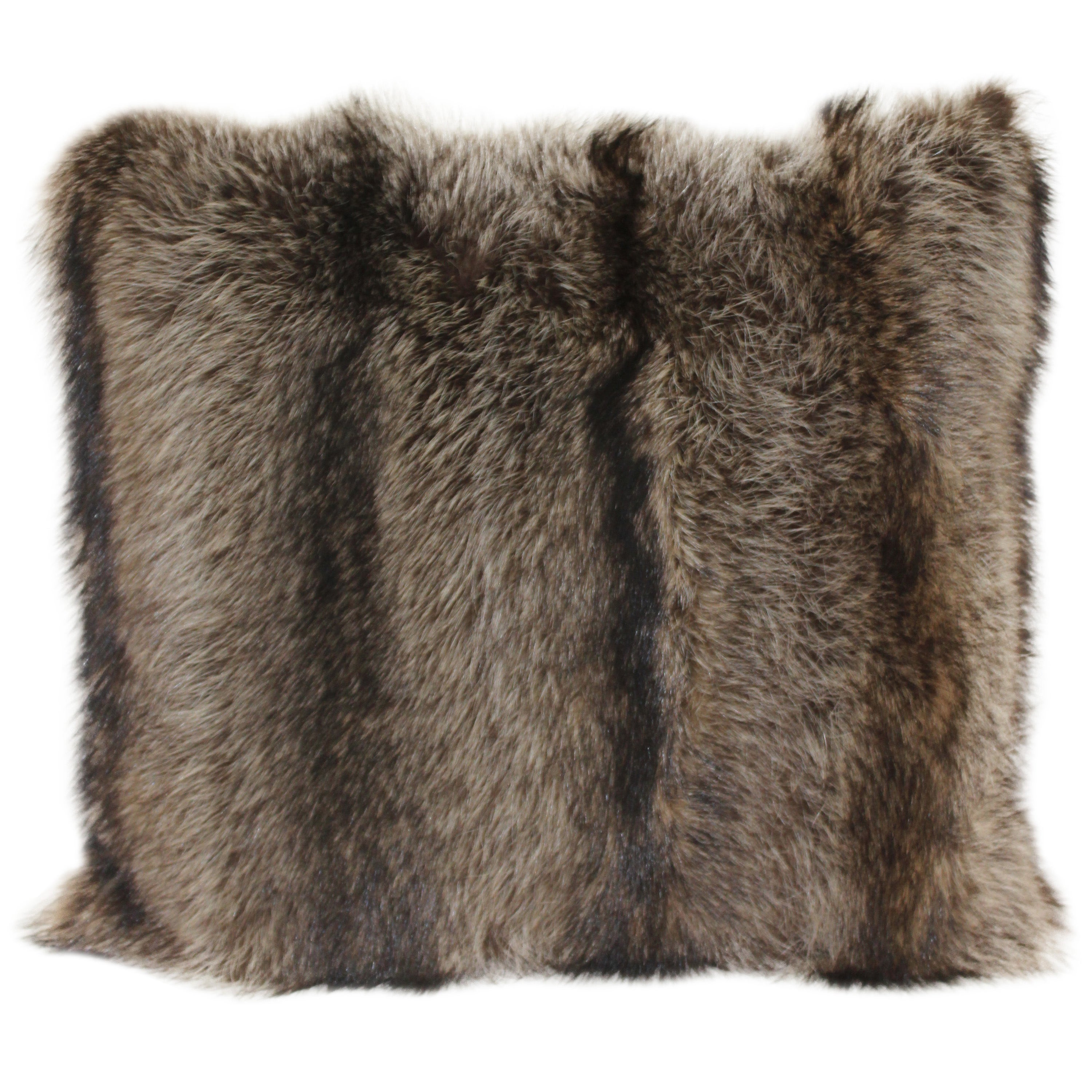 Luxurious Down Filled Vintage Tanuki Fur Throw Pillows For Sale at 1stDibs