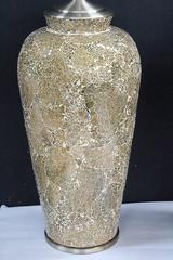 Large "Crackle" Glass Vases with Lamp Application