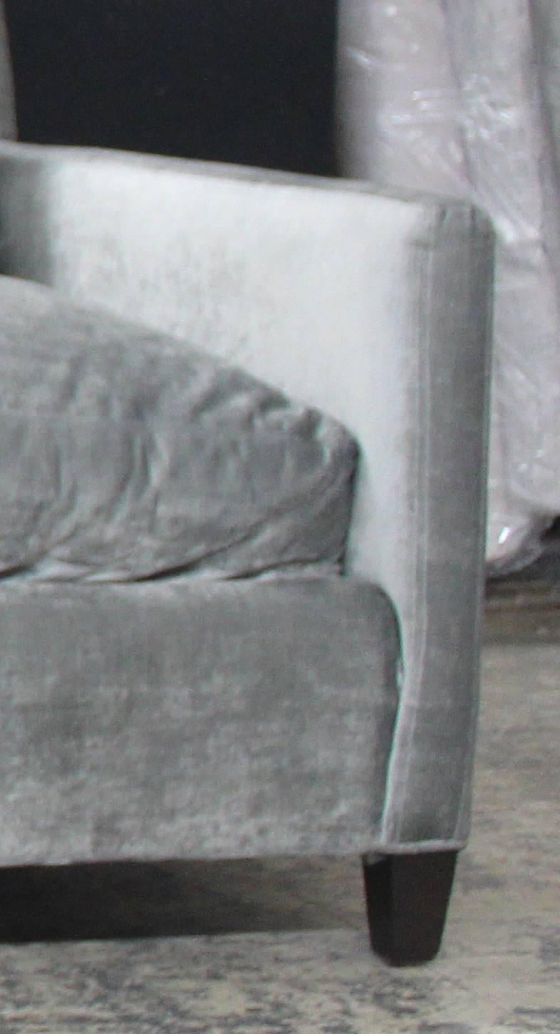 Late 20th Century Long and Luxurious Sofa in Silver Antique Velvet