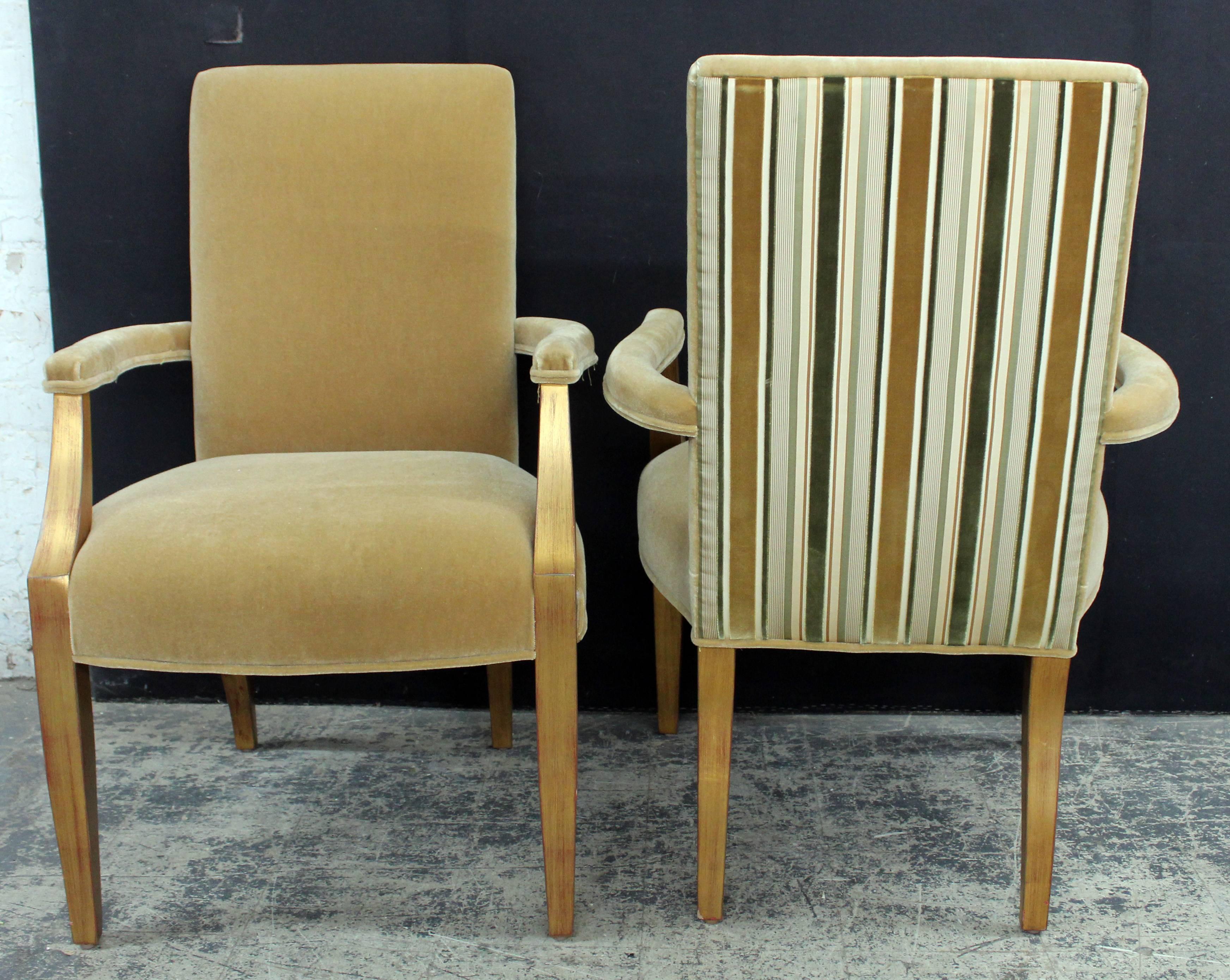 French Pair of Giltwood Open Armchairs in the Manner of Andre Arbus