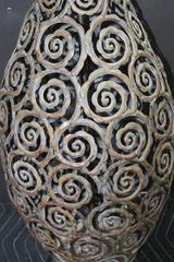 Majestic, Whimsical Pair of Unusual Tole Vases with Lamp Application