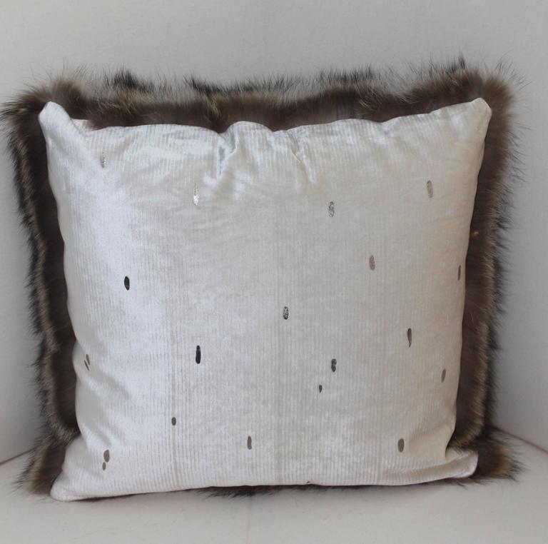 Luxurious Down Filled Genuine Raccoon Throw Pillows at 1stdibs