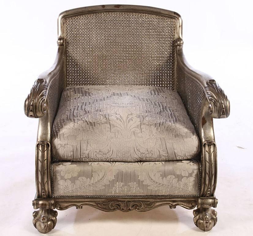 American Grand and Elegant Pair of Carved Fauteuils