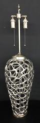 Unique Pair of Large Cast Metal Vessels with Lamp Application