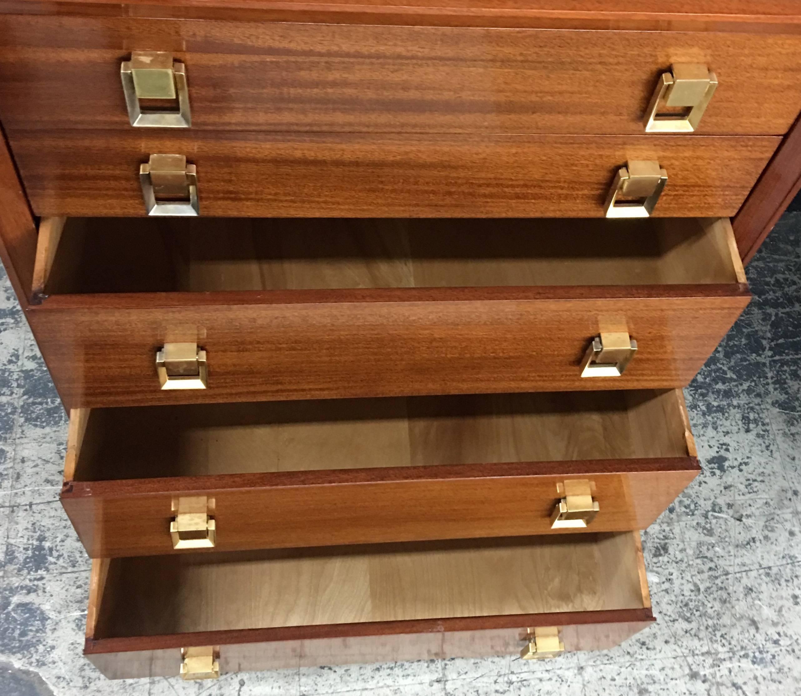 Late 20th Century Mid-Century Gilbert Rohde Tall Mahogany Chest of Drawers