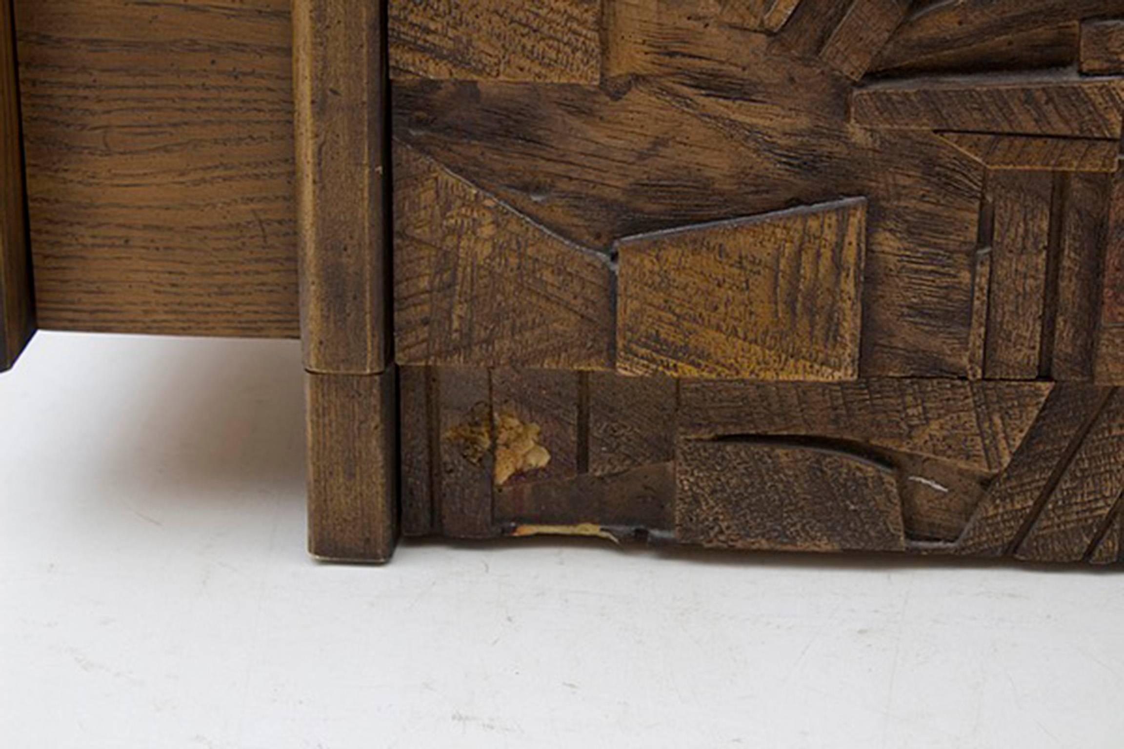 Brutalistische Kommode mit fünf Schubladen aus Eichenholz, entworfen von Lane Furniture (amerikanisch) im Angebot