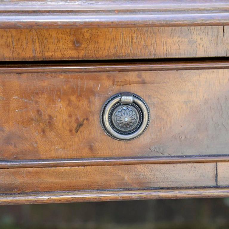 Antique Duncan Phyfe Style Mahogany Veneer Dual Sided Desk For